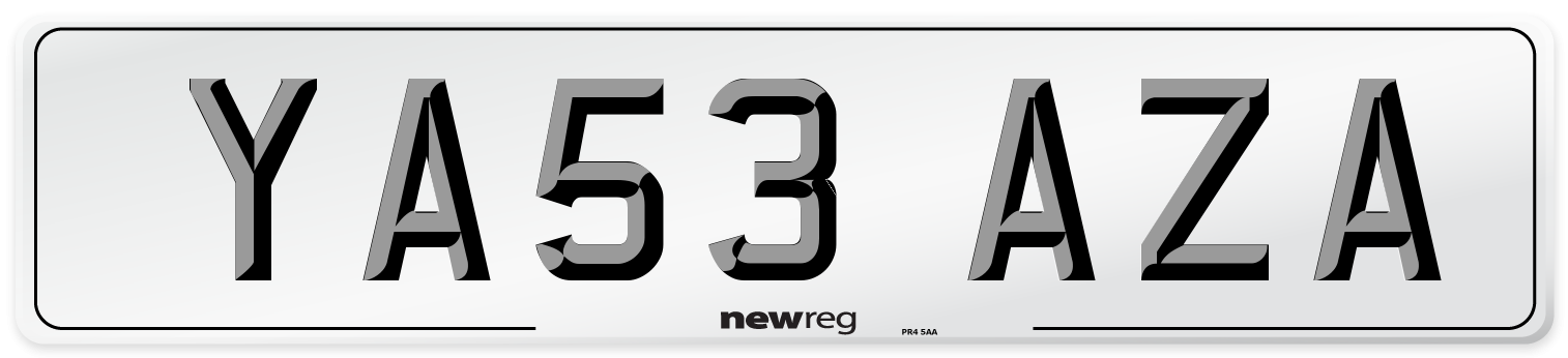 YA53 AZA Number Plate from New Reg